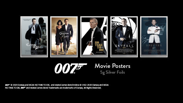 2020 5g Silver Foil 007 James Bond Movie Posters
