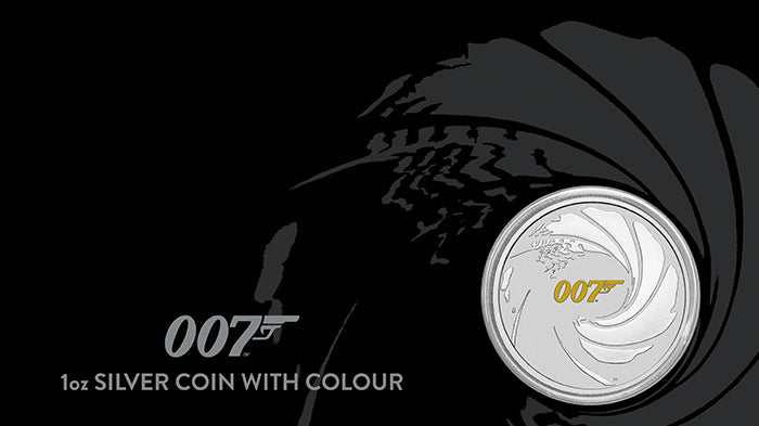 2021 1oz Silver Coin with Colour in Card - James Bond 007