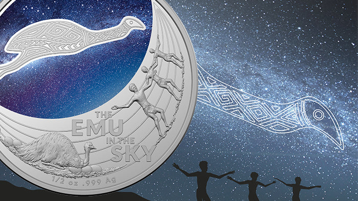 2020 $1 Coloured 1/2oz Fine Silver Coin - Star Dreaming - Emu in the Sky