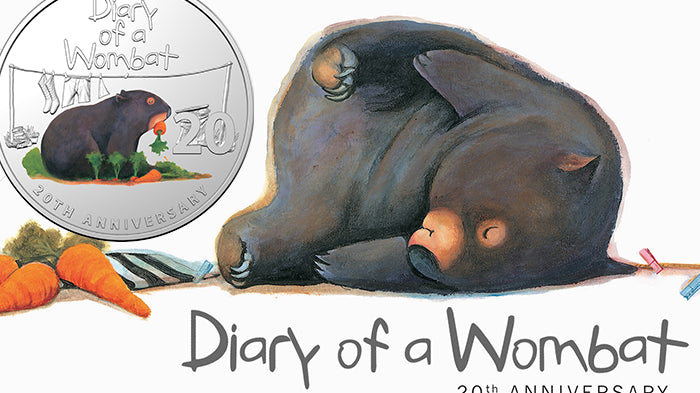 20th Anniversary Diary of a Wombat 2022 Coloured 20c Coin