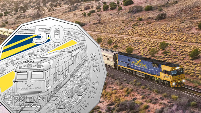 2020 50c Coloured Uncirculated Coin - 50th Anniversary of the Indian Pacific