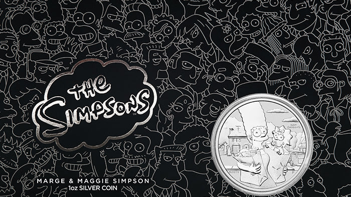 2021 1oz Silver Coin in Card - Marge & Maggie Simpson