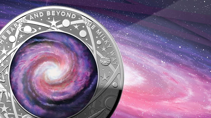 2021 $5 Silver Coloured Proof Domed Coin - The Earth & Beyond - The Milky Way