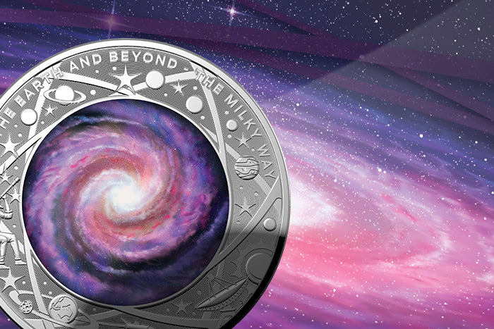 2021 $5 Silver Coloured Proof Domed Coin - The Earth & Beyond - The Milky Way