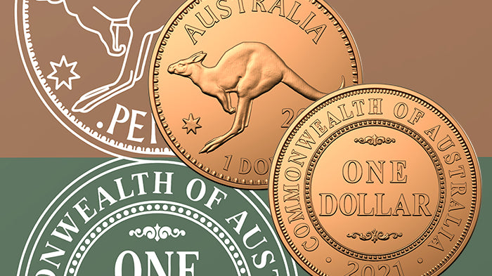 2021 $1 Copper Uncirculated Two Coin Set - Australian Pennies 1911-1964