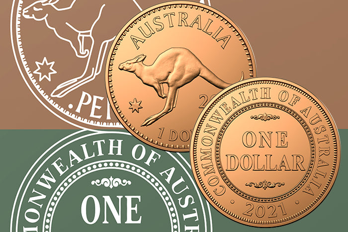 2021 $1 Copper Uncirculated Two Coin Set - Australian Pennies 1911-1964
