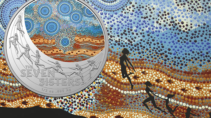2020 $1 Coloured 1/2oz Fine Silver Uncirculated Coin - Star Dreaming - The Seven Sisters