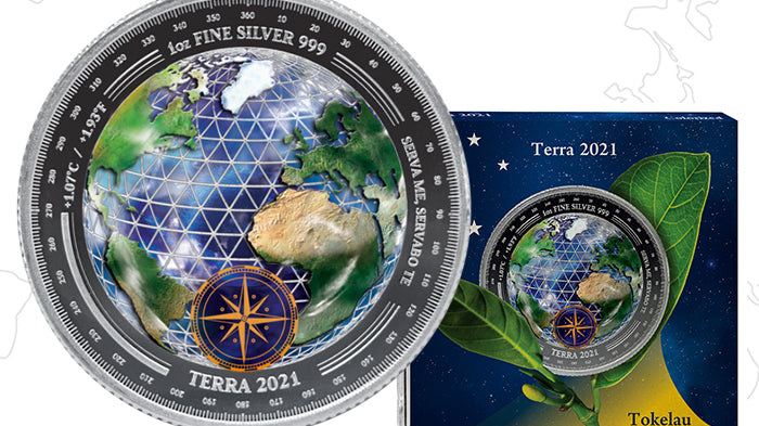 Tokelau 2021 - Terra 1oz .999 Silver BU Coin - Colorized