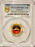 Royal Australian Mint 2021 Aboriginal Flag $2 Coin - PCGS PR70DCAM