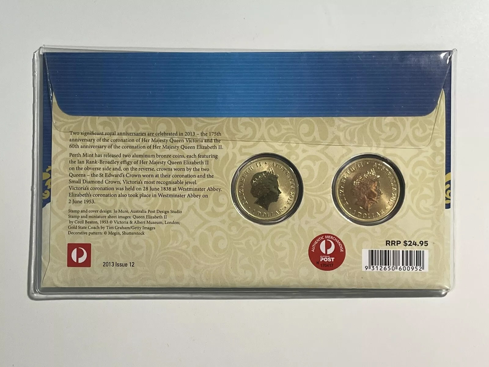 Perth Mint 2013 ER II Celebrating the Queens' Coronations 2 x $1 PNC