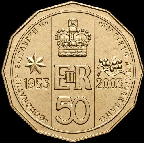 2003 ER II Coronation Golden Jubilee 50c PNC