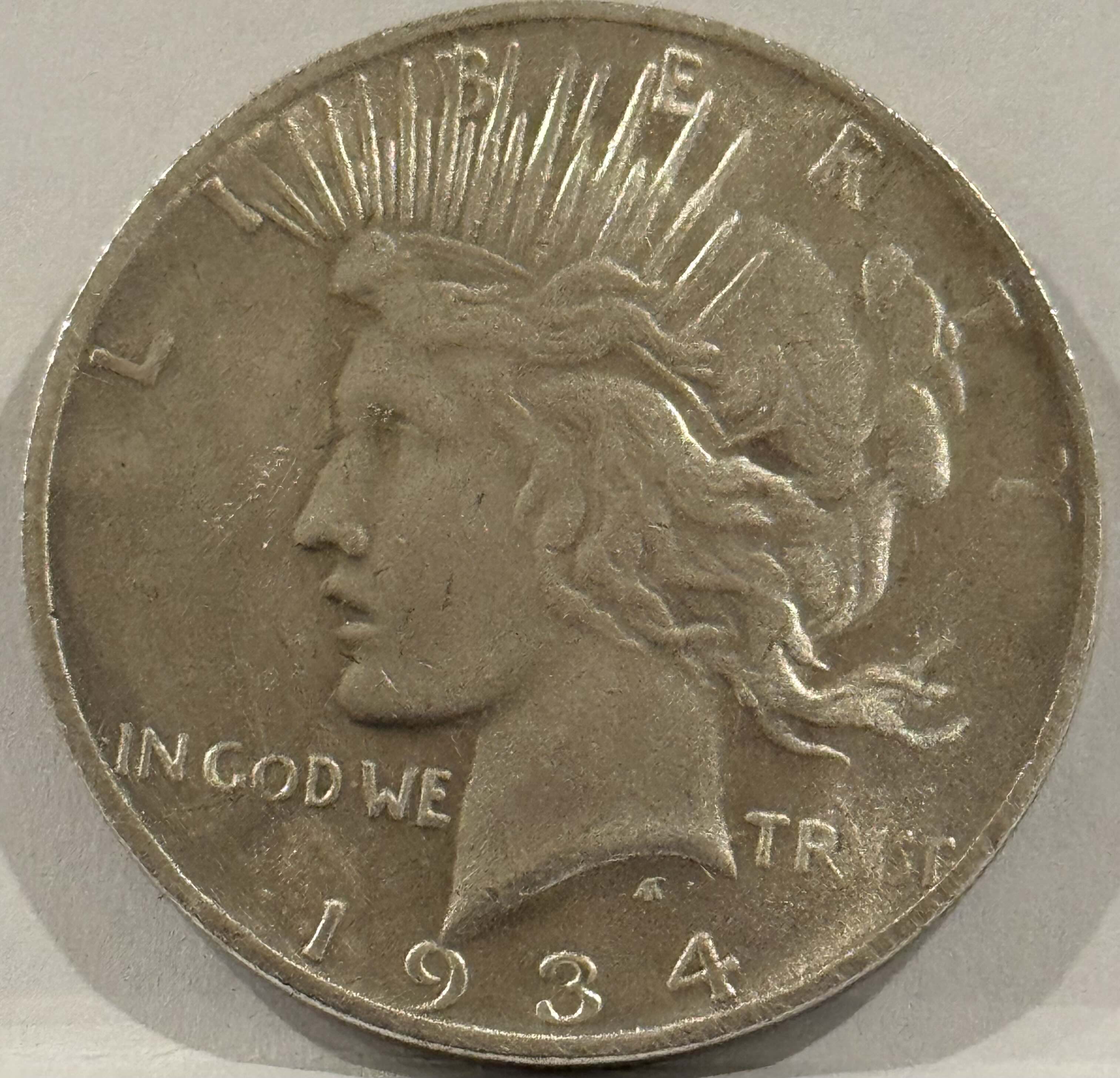 Reproduction Peace Liberty 1934 $1 Silver Plated coin