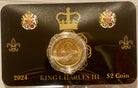 2024 King Charles III $2 UNC Coin in Card