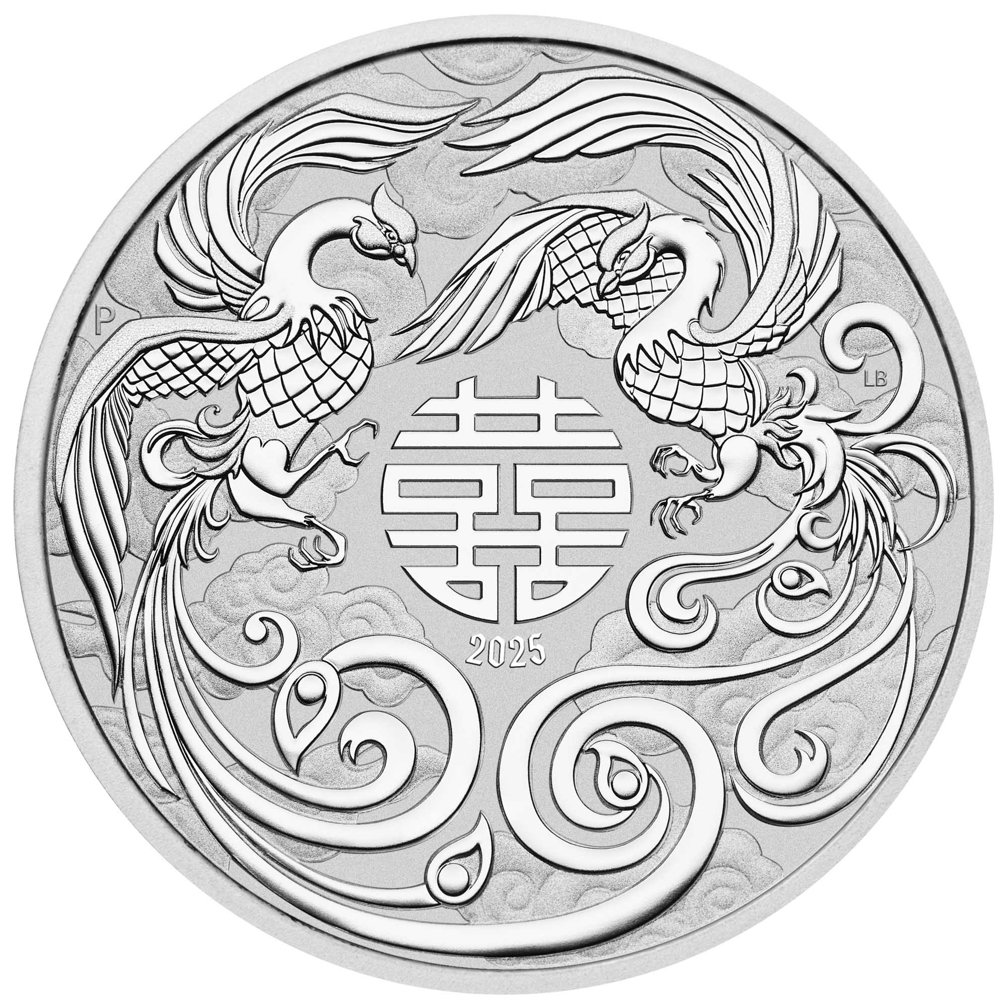 Perth Mint 2025 Chinese ML Double Phoenix 1oz .9999 Silver BU Coin