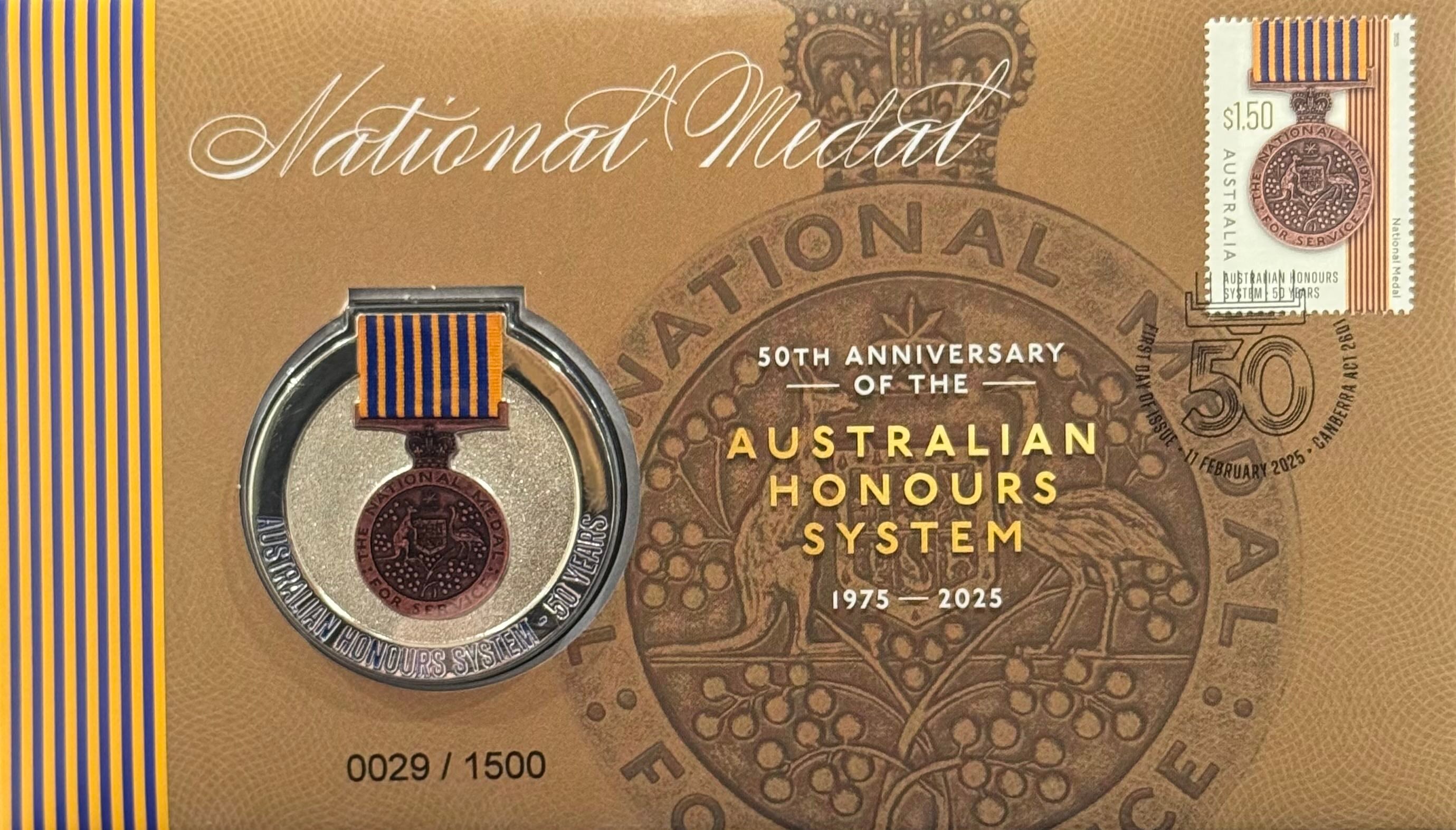 2025 50th Anniversary of the Australian Honours System National Medal Medallion PNC