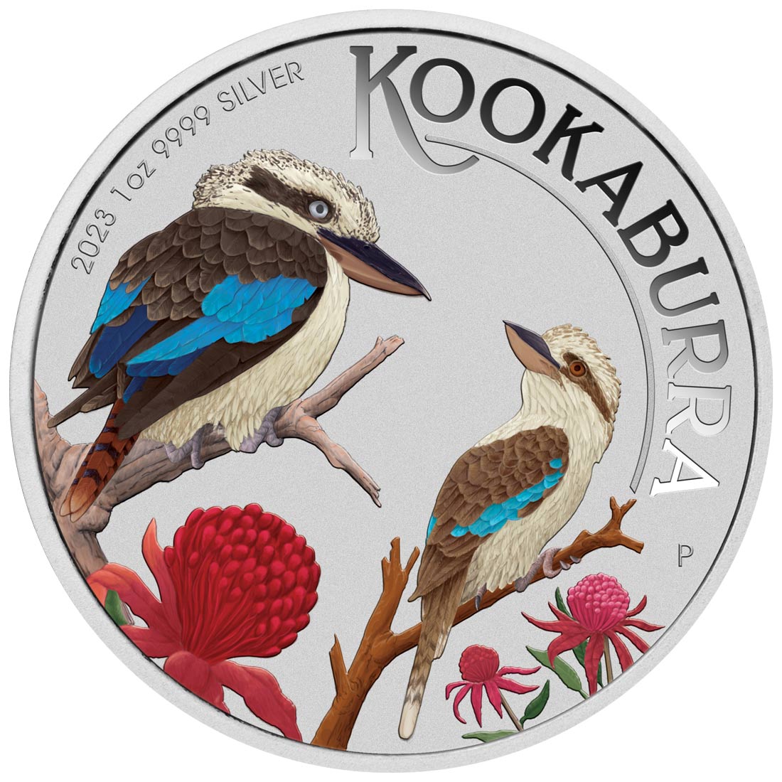 Perth Mint Australian Kookaburra 2023 1oz Silver Coloured Coin in Capsule