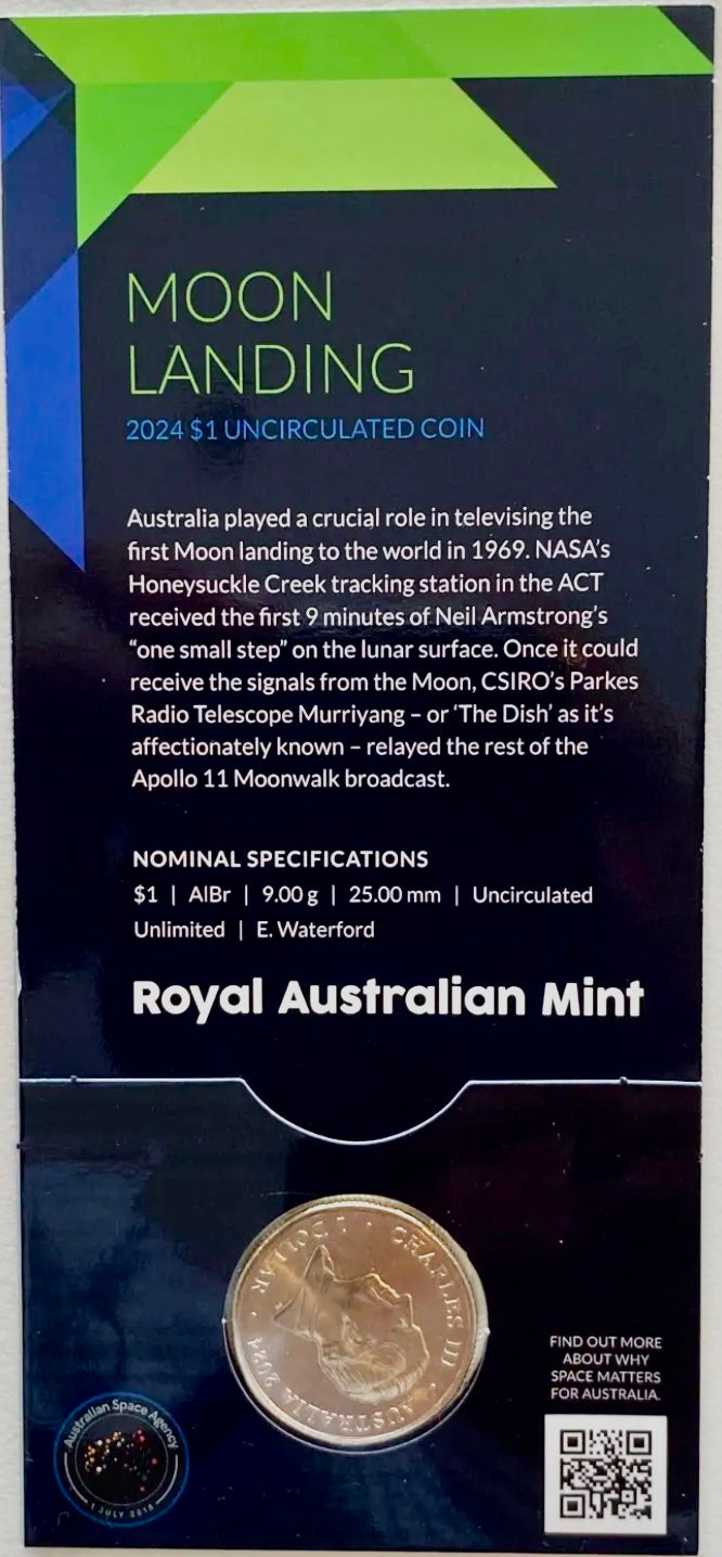 Royal Australian Mint 2024 Out of This World Australia in Space C Mintmark $1 King Charles III Counterstamp UNC Set of Six coins