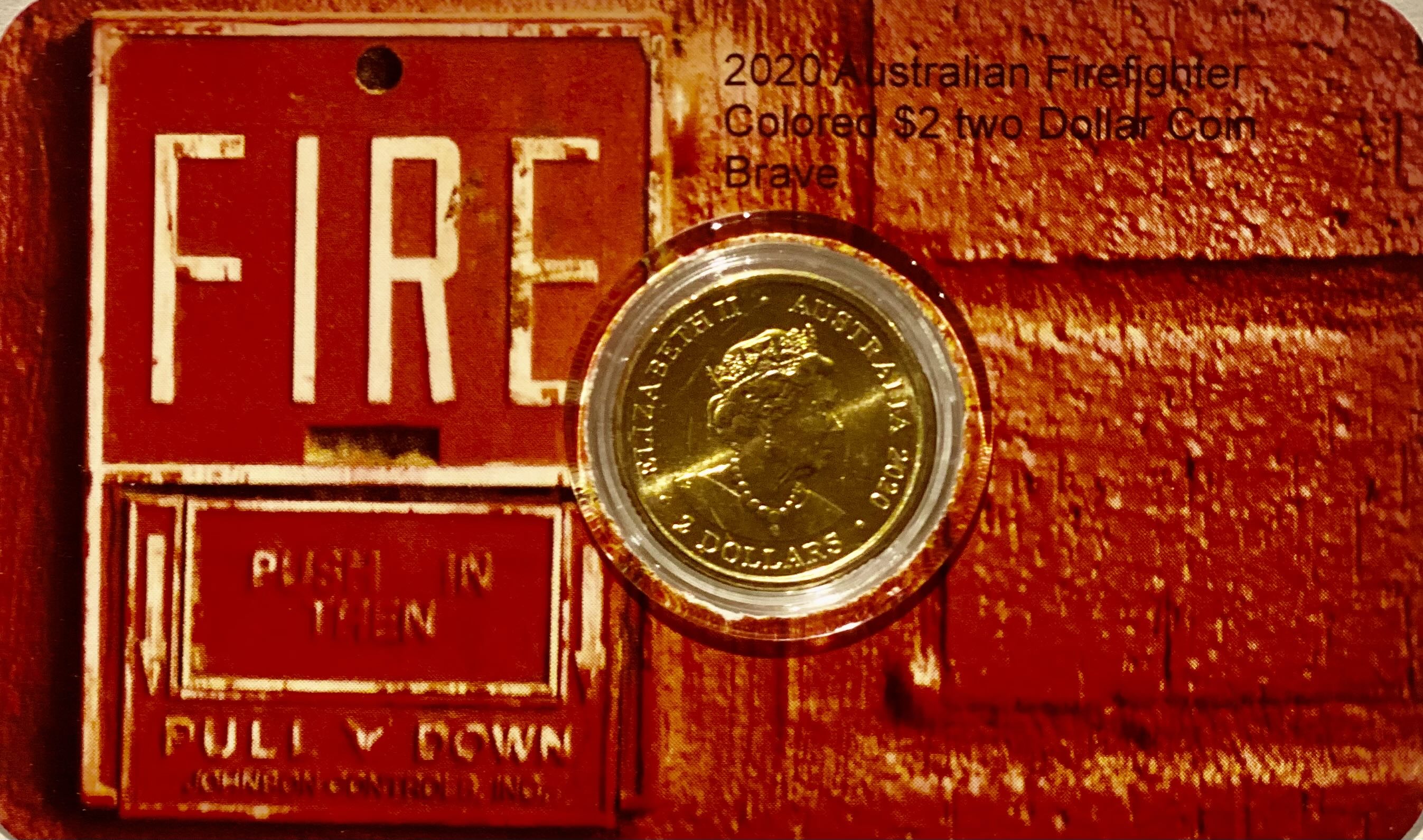 2020 Australian Firefighters $2 UNC Coin in Card