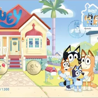 Royal Australian Mint 2024 Bluey Limited Edition Coloured 2 Coin $1 PNC