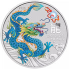 Perth Mint Lunar Series III Year of the Dragon 2024 Teal Dragon 1oz Silver Coloured Bullion Coin