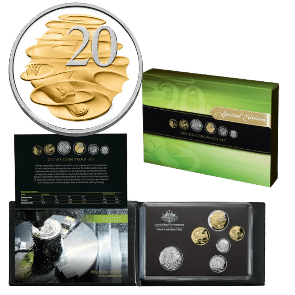 Royal Australian Mint 2013 Six Coin Proof Set - Special Edition with Selective Gold Plating