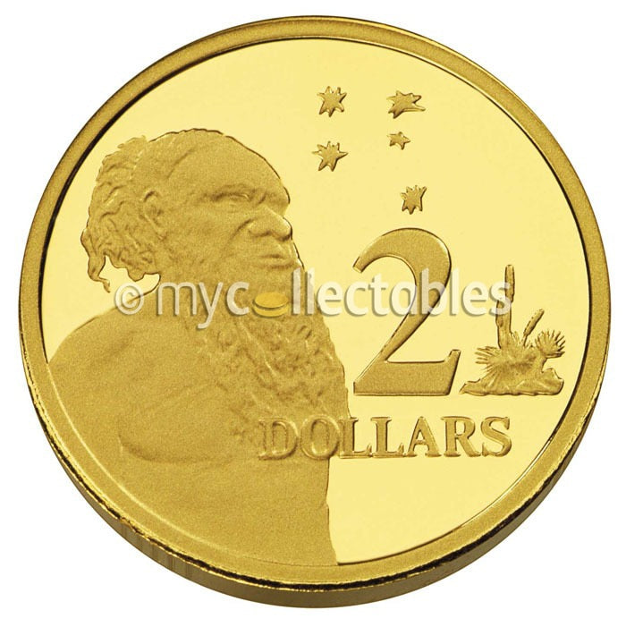 Royal Australian Mint 2014 Six Coin Proof Year Set - Selectively Gold Plated 1 Dollar Coin