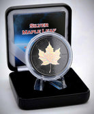 2023 $5 1 oz Antiqued Silver Canada Maple Leaf Black Holographic Edition Coin