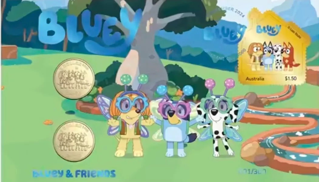 Royal Australian Mint 2024 Bluey & Friends Limited Edition 2 Coin $1 PNC