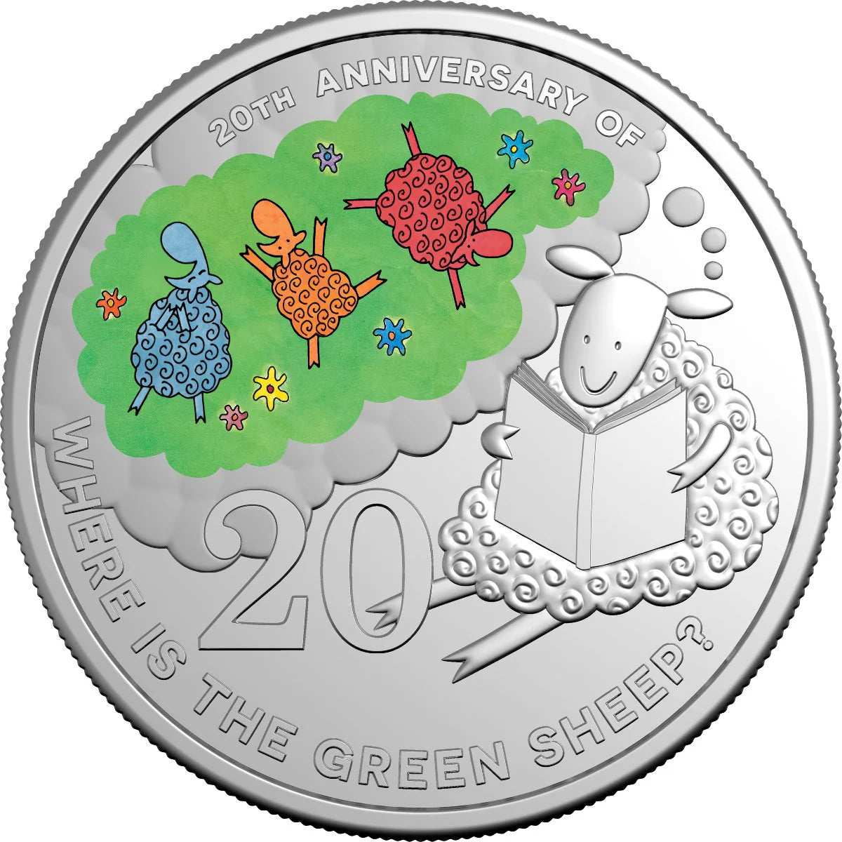 Royal Australian Mint 20th Anniversary of Where is the Green Sheep 20c Colour UNC Coin & Special Edition Book