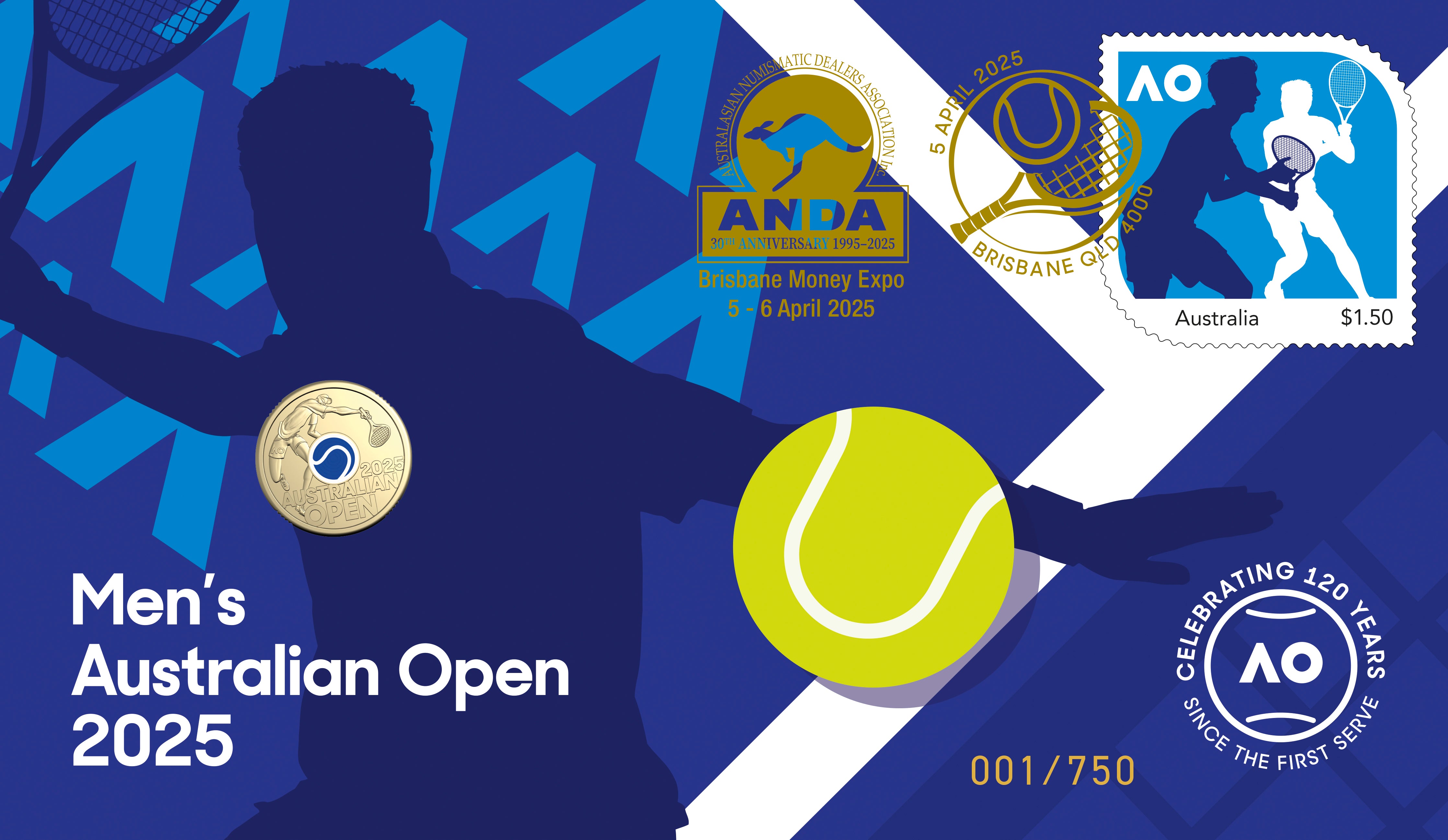 Royal Australian Mint 2025 $2 Australian Open ANDA Brisbane Money Expo PNC