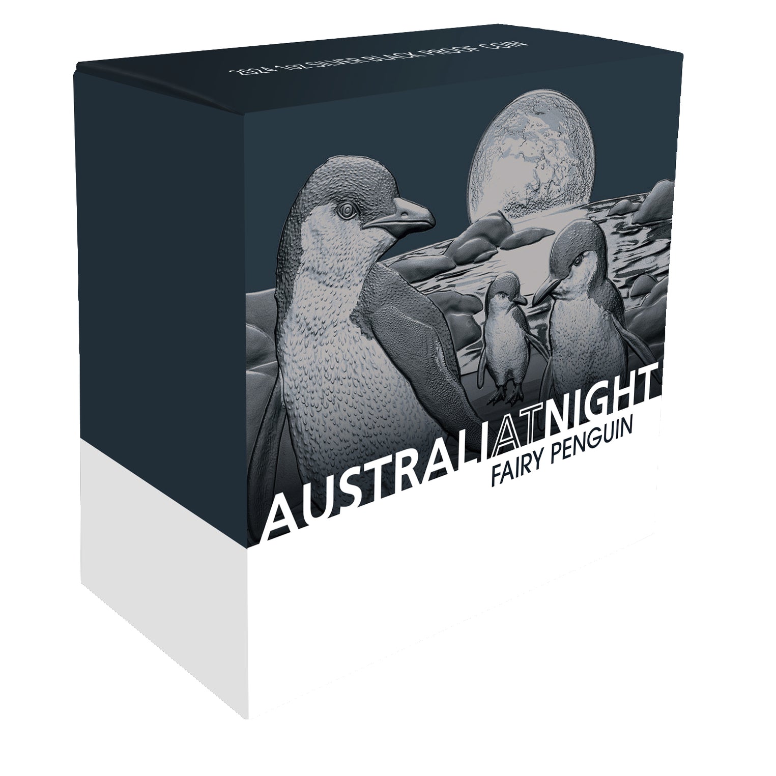 Australia at Night Fairy Penguin 2024 $1 1oz Silver Black Proof Coin