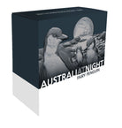 Australia at Night Fairy Penguin 2024 $1 1oz Silver Black Proof Coin