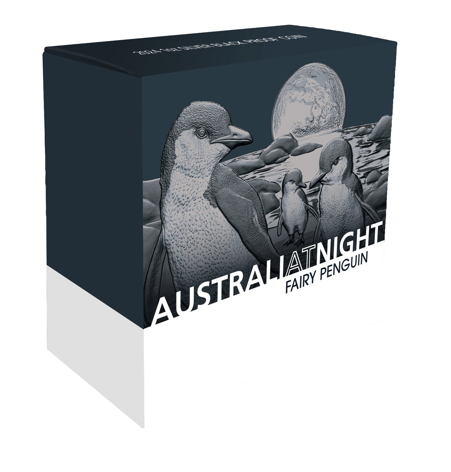Australia at Night Fairy Penguin 2024 $1 1oz Silver Black Proof Coin