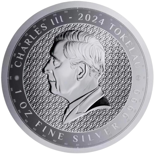 2024 Flat Earth Terra 1 oz Silver Coin $5 Tokelau Coin