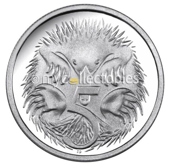 Royal Australian Mint 2014 Six Coin Proof Year Set - Selectively Gold Plated 1 Dollar Coin