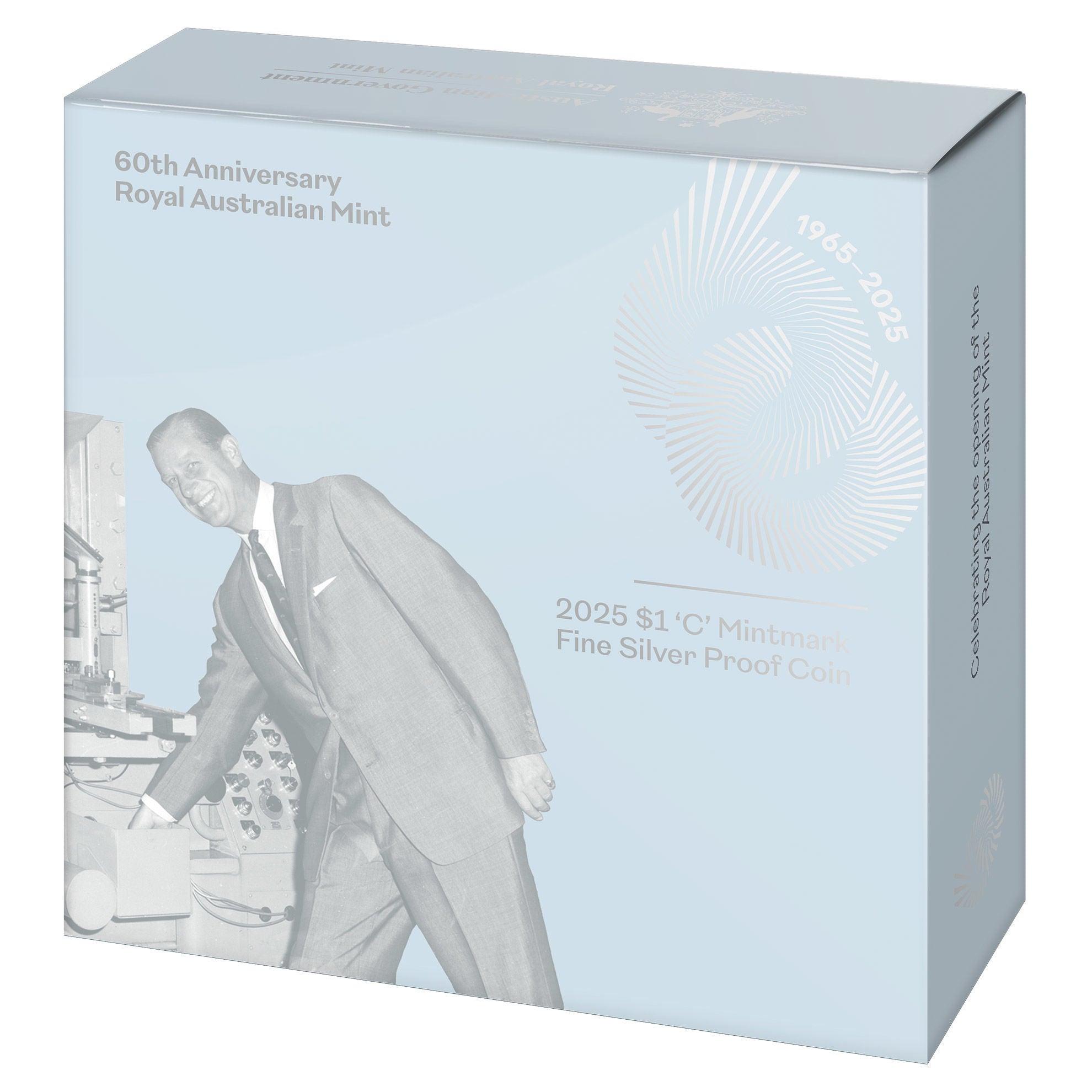 Royal Australian Mint 2025 $1 60th Anniversary of the Royal Australian Mint C Mintmark Fine Silver Proof