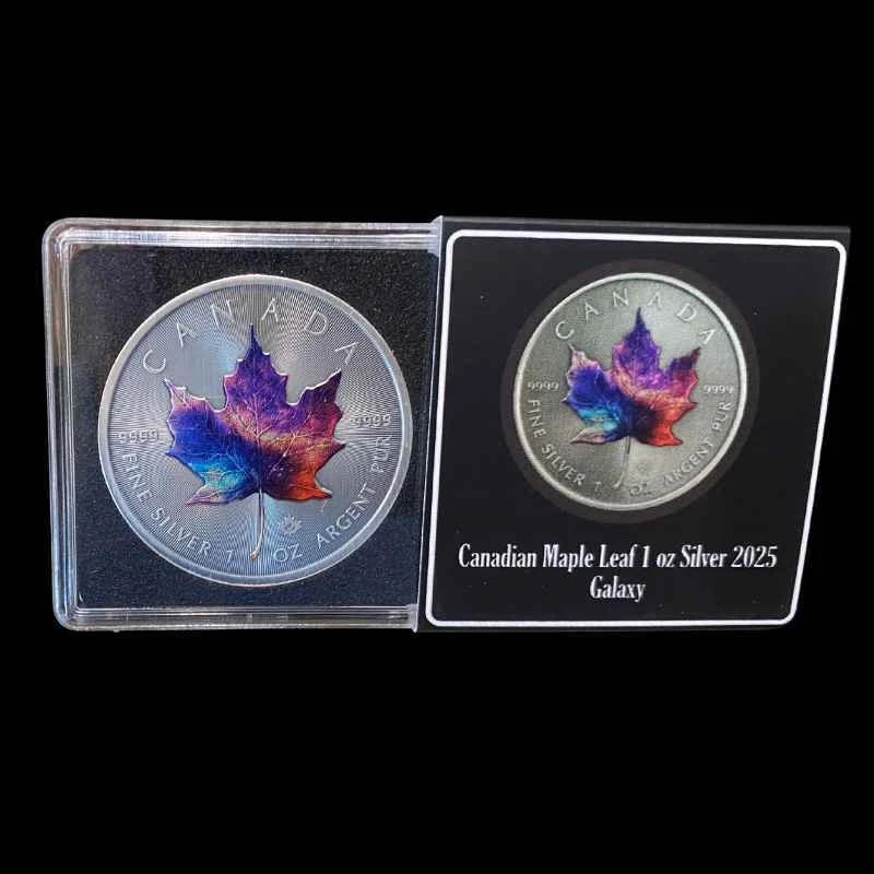 2025 Canadian Maple Leaf Galaxy 1 oz Coloured Silver Coin
