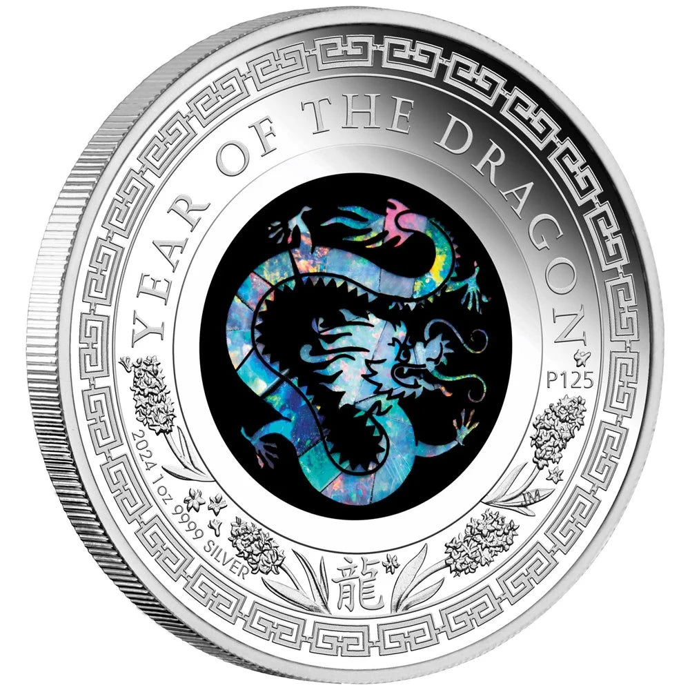Perth Mint Australian Opal Lunar Series 2024 Year of the Dragon 1oz Silver Proof Coin