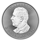 2024 1 oz Silver Canada Maple Leaf Polar Bear & Northern Lights Holographic Coin