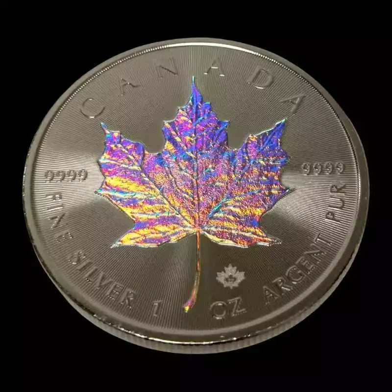 2025 Canadian Maple Leaf Hologram 1 oz Coloured Silver Coin