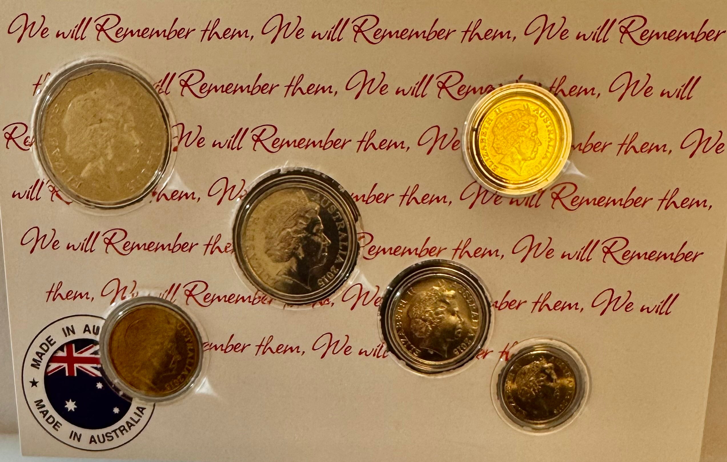 2015 $2 Commemorating 100 Years Since the Anzac Cove Landings 6 Coin UNC Set