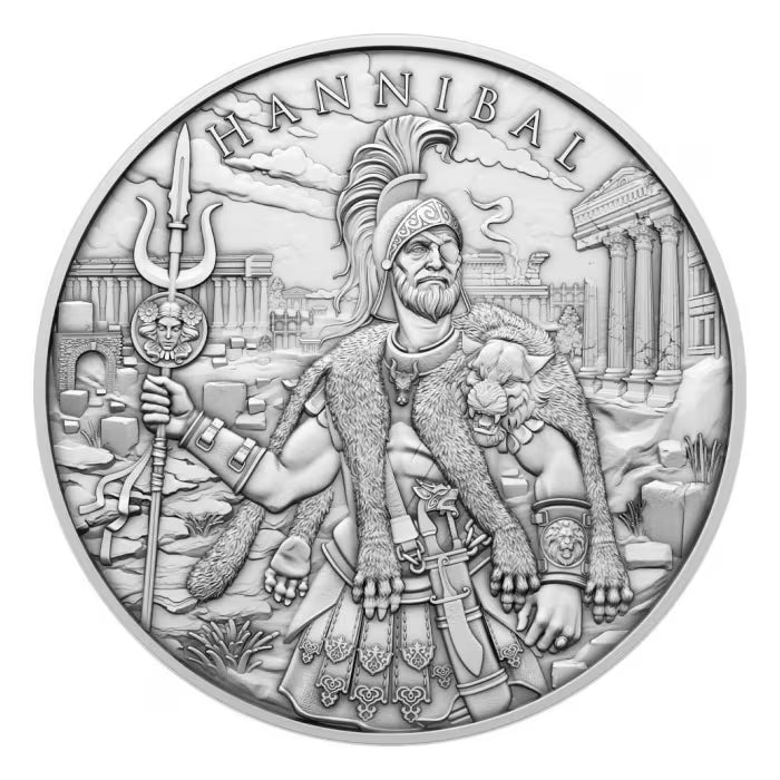 Hannibal Legendary Warriors 1 oz Silver BU Round 2024