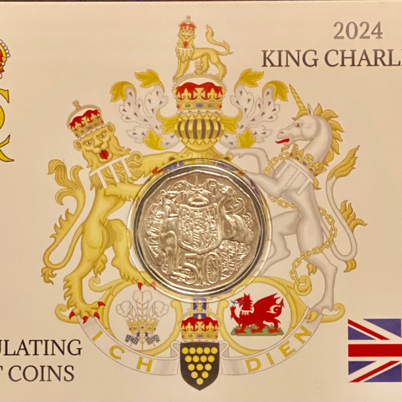 2024 King Charles III 50c UNC Coin IN Maxi Card