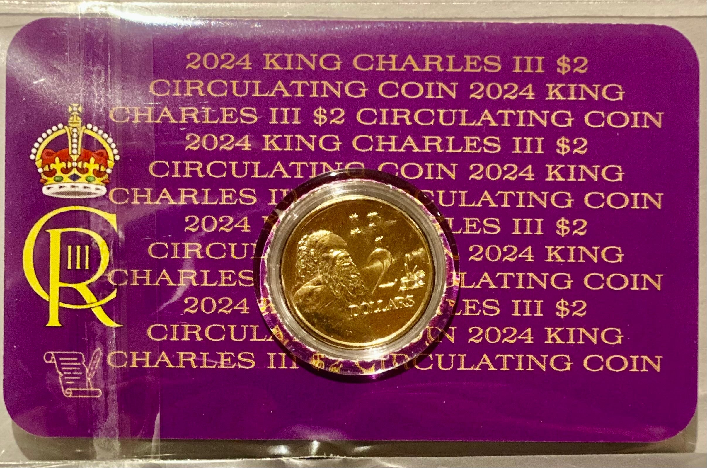 2024 King Charles III $2 UNC Coin in Card