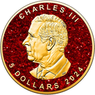 2024 1 oz Silver Canada Ruby Maple Leaf Precious Gemstones