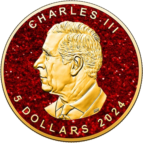 2024 1 oz Silver Canada Ruby Maple Leaf Precious Gemstones