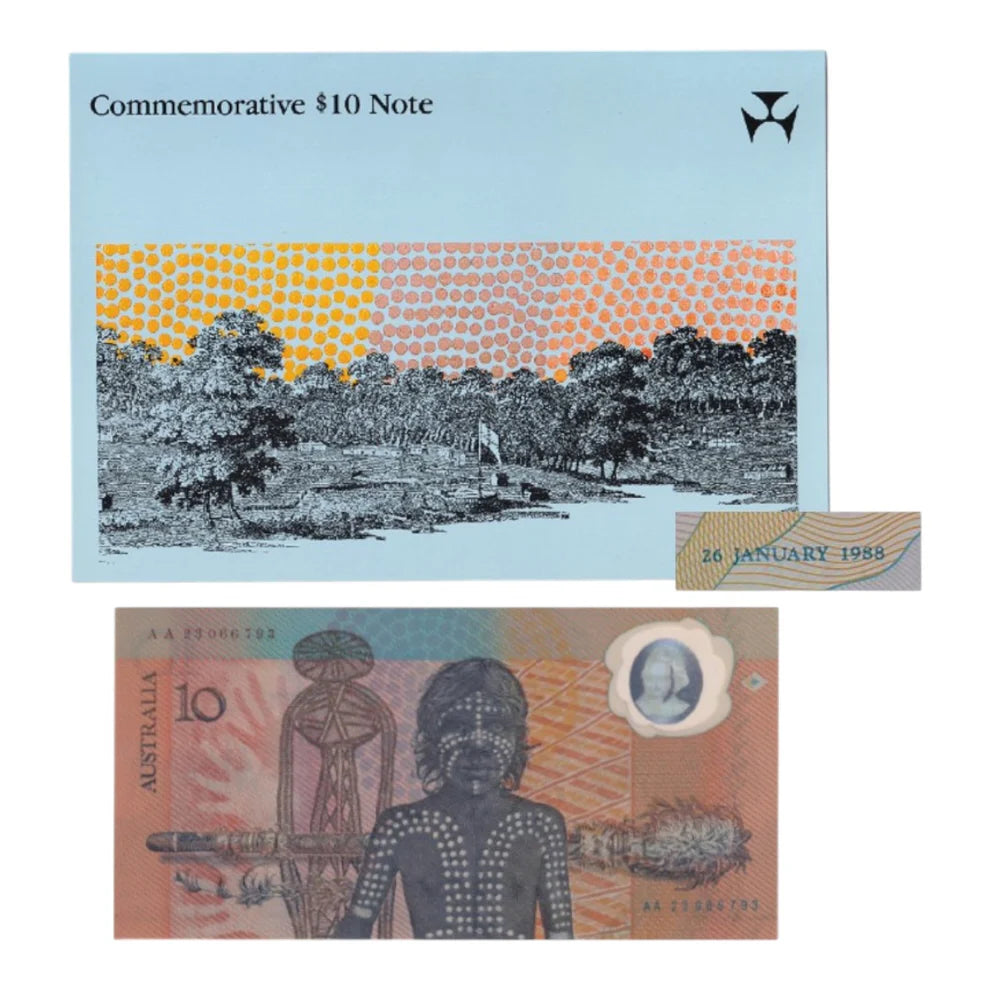 1988 Commemorative Bicentenary $10 UNC Banknote, Johnston/Fraser In NPA Folder