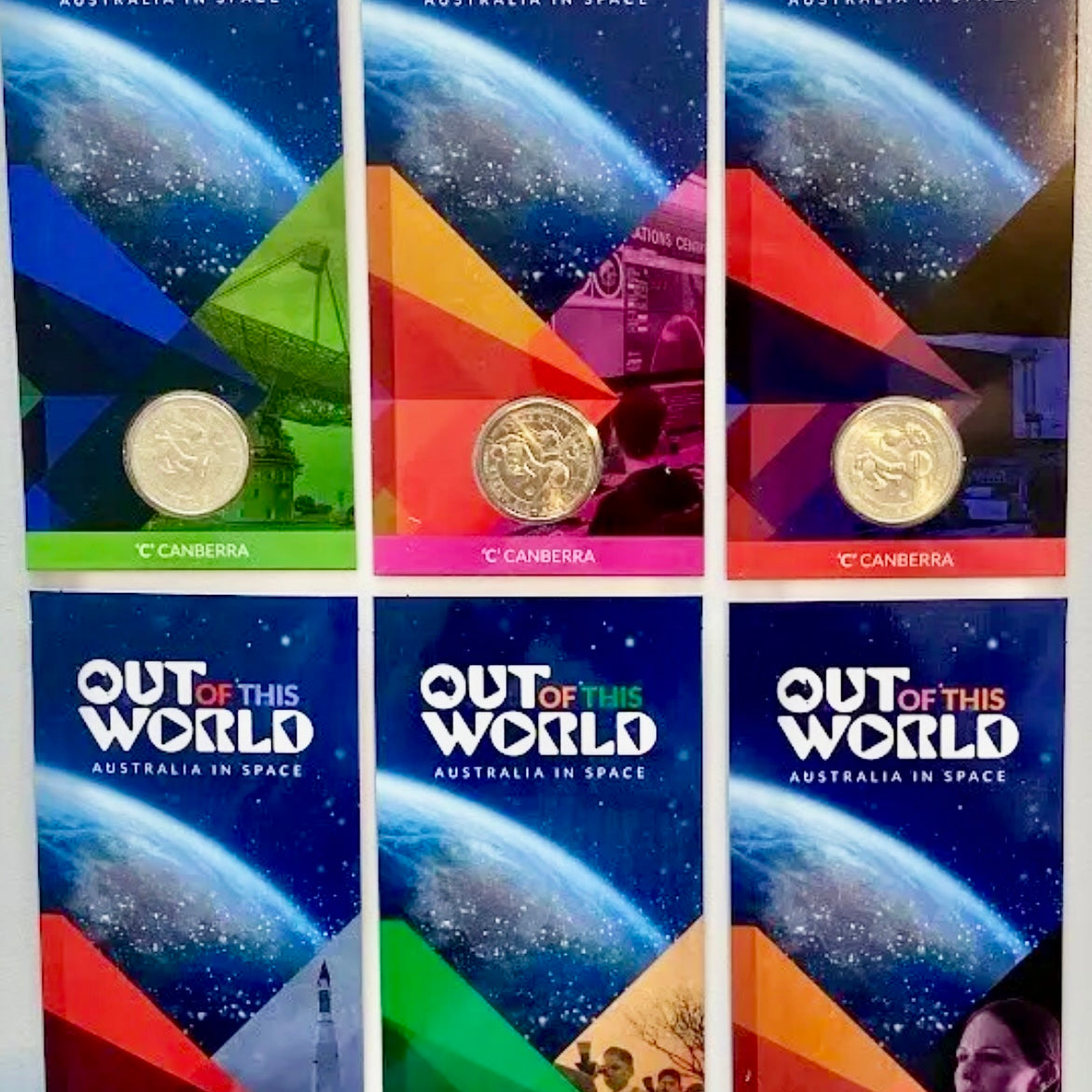 Royal Australian Mint 2024 Out of This World Australia in Space C Mintmark $1 King Charles III Counterstamp UNC Set of Six coins