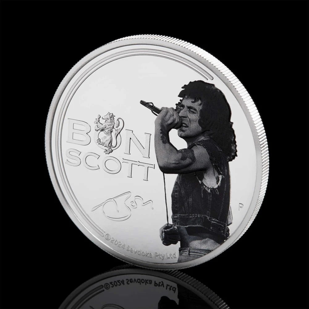 Perth Mint Bon Scott 2024 1oz Silver Proof Coloured Coin