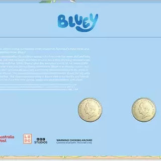 Royal Australian Mint 2024 Bluey Limited Edition Coloured 2 Coin $1 PNC